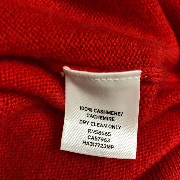 HALOGEN 100% Cashmere Sweater Autumn Red V-Neck‎ Fall Holiday Pullover Size S - Picture 7 of 8